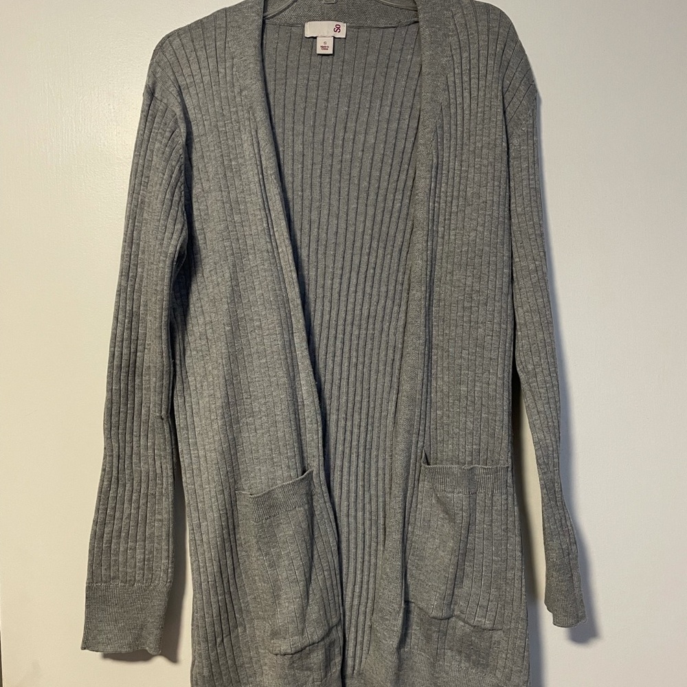 Open Front Gray Cardigan